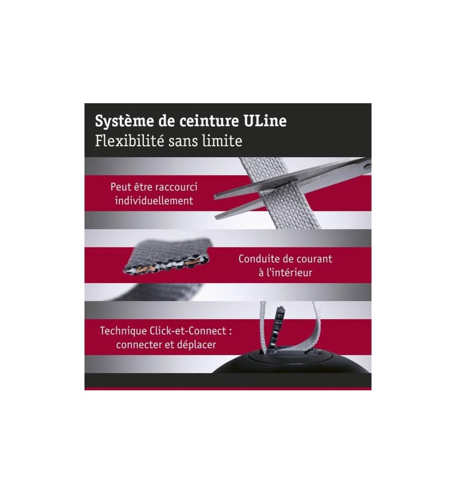 PAULMANN - ULine suspension Cone 350 mm, 3000 K, 90 Ra, aluminium, noir