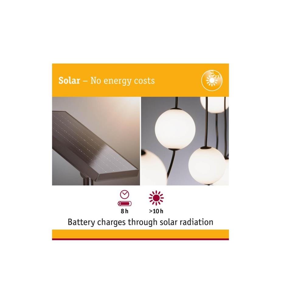 PAULMANN - Solar LED Lichterkette Taina Basisset IP67 3000K 5.8m