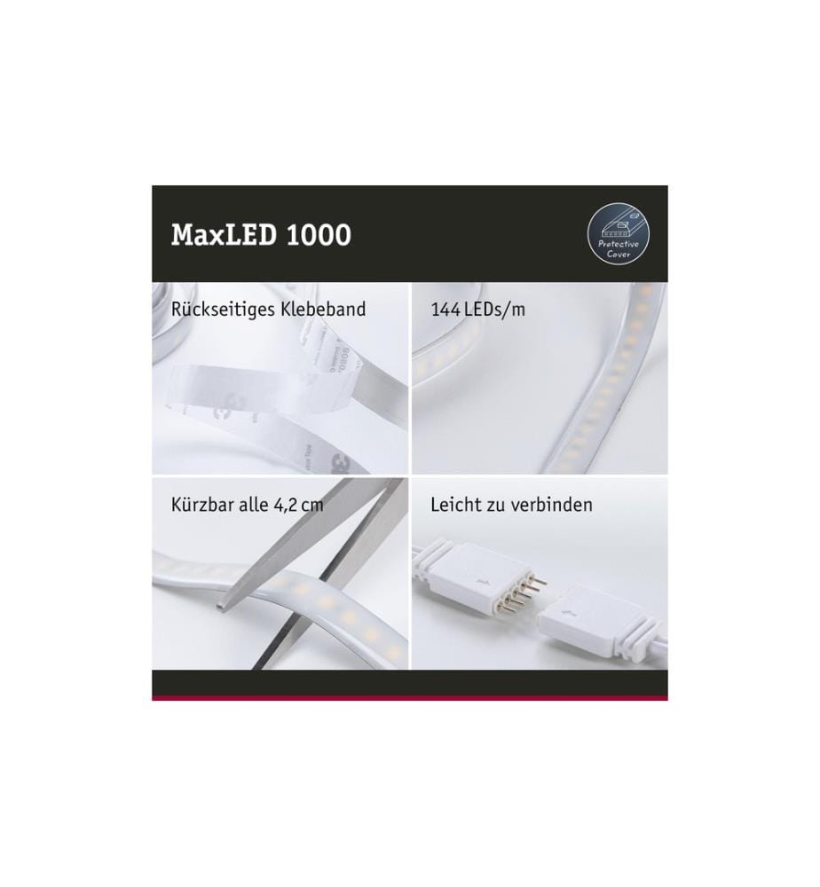 PAULMANN - LED-Stripe MaxLED 1000 2700 K, 1 m Verlängerung
