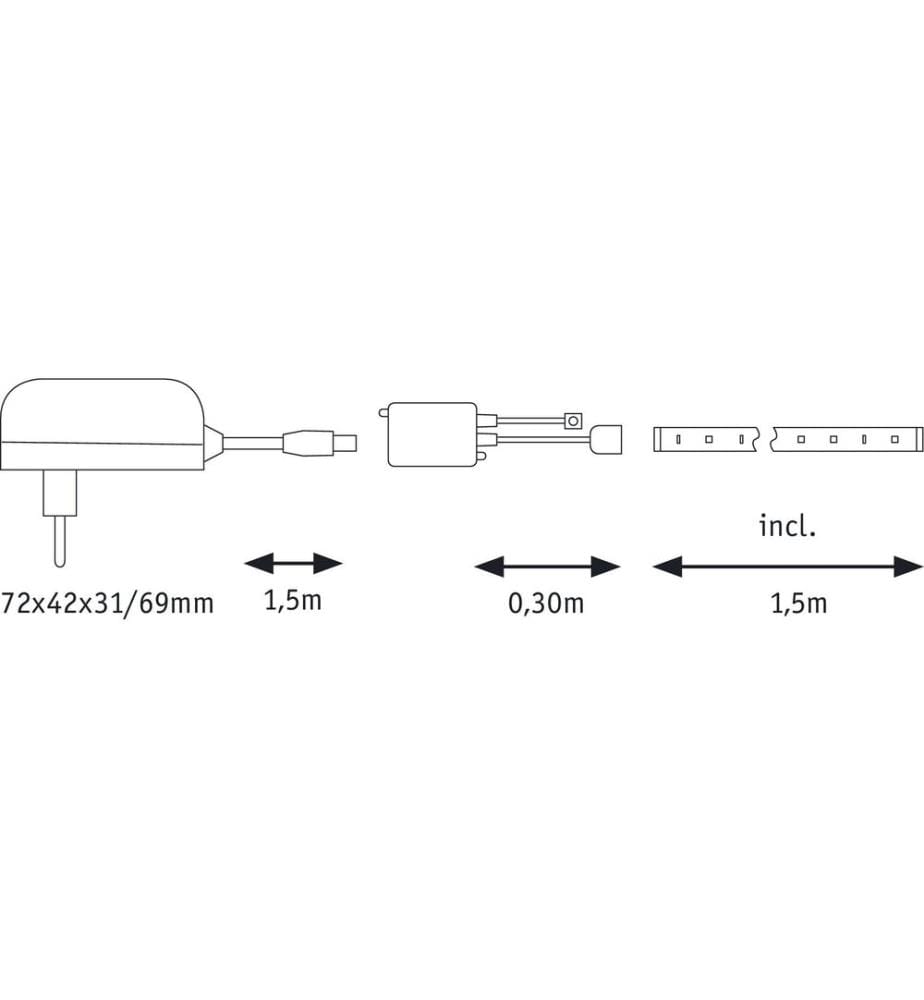 PAULMANN - Ruban à LED FlexLED 3D RGB, 1.5 m Ensemble de base