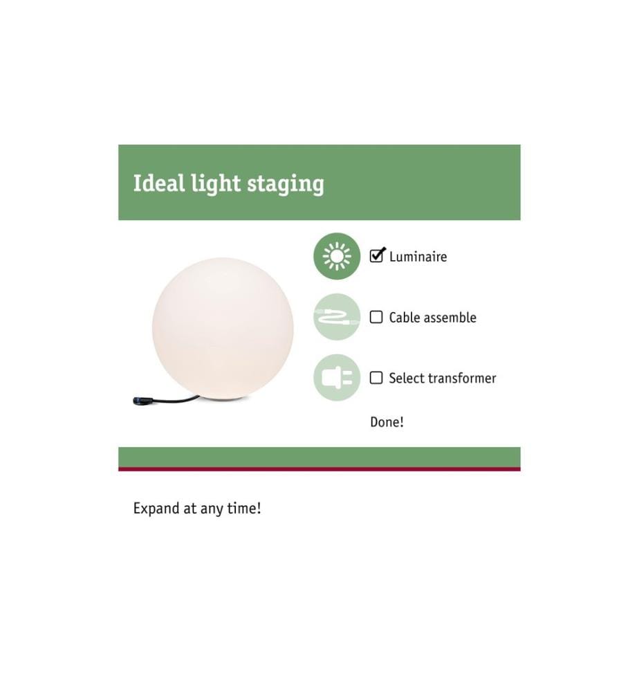 PAULMANN - Éclairage de jardin Plug & Shine GLOBE 40 cm