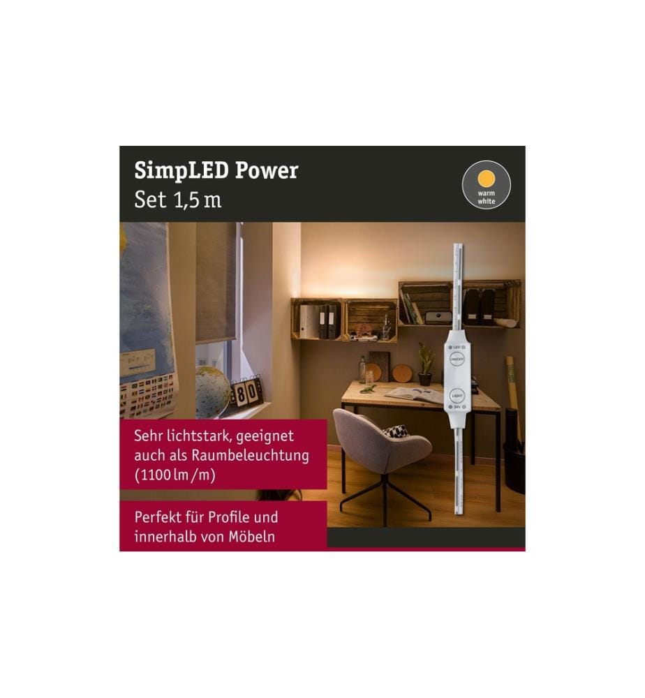 PAULMANN - LED-Stripe SimpLED Power 3000 K, 1.5 m Set