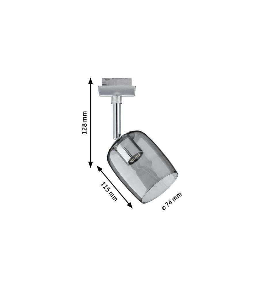 Paulmann Spot sur rail URail Blossom, 1 x G9, 10 W, Chrome/Verre fumé