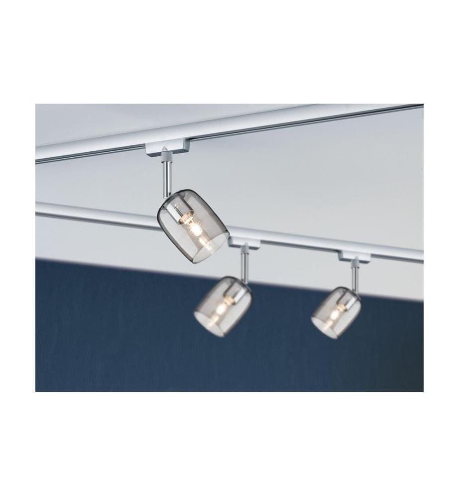 Paulmann Spot sur rail URail Blossom, 1 x G9, 10 W, Chrome/Verre fumé