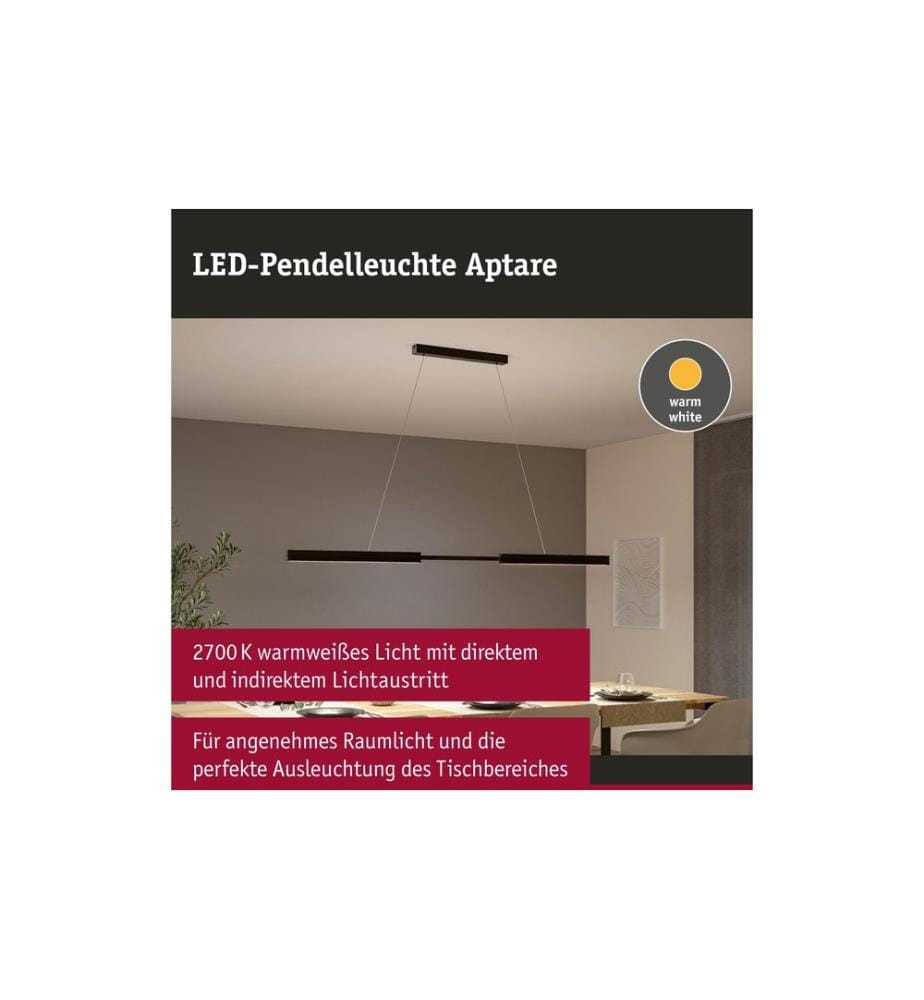 Paulmann Pendelleuchte LED Touchless Sensor Aptare Schwarz