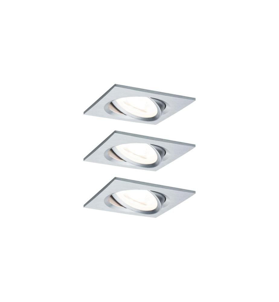 Paulmann Spot encastrable Nova Coin Set 3-Stepdim, 3 x 6 W, 2700 K, Argent