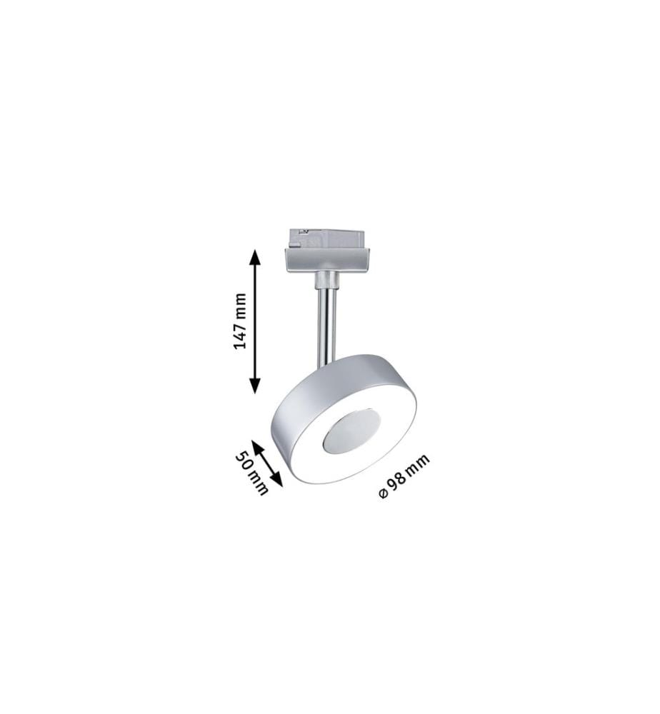 Paulmann LED spot sur rail URail Circle, 5.3 W, 2700 K, chrome
