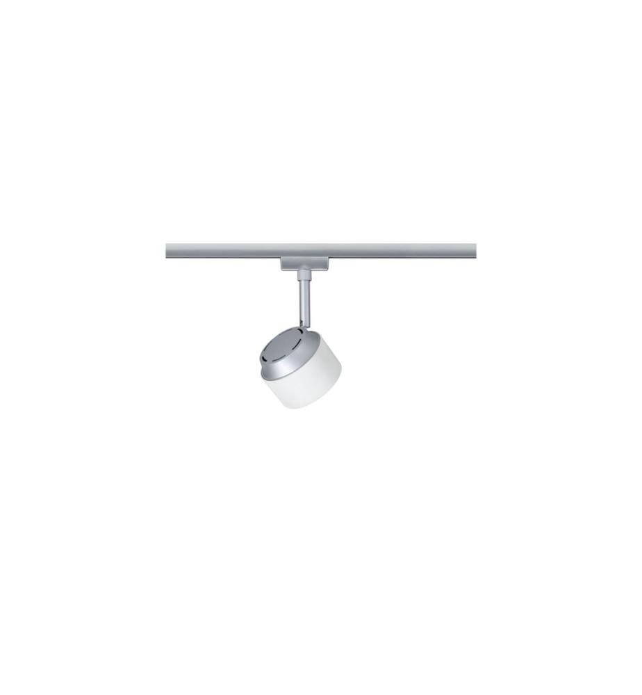 Paulmann Spot LED sur rail URail Pane, 7,4 W, 2700 K, chrome/blanc