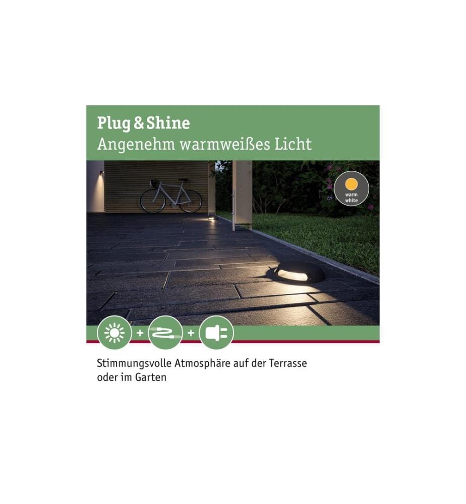 Paulmann Bodenleuchte Plug & Shine 180° 3000 K, befahrbar