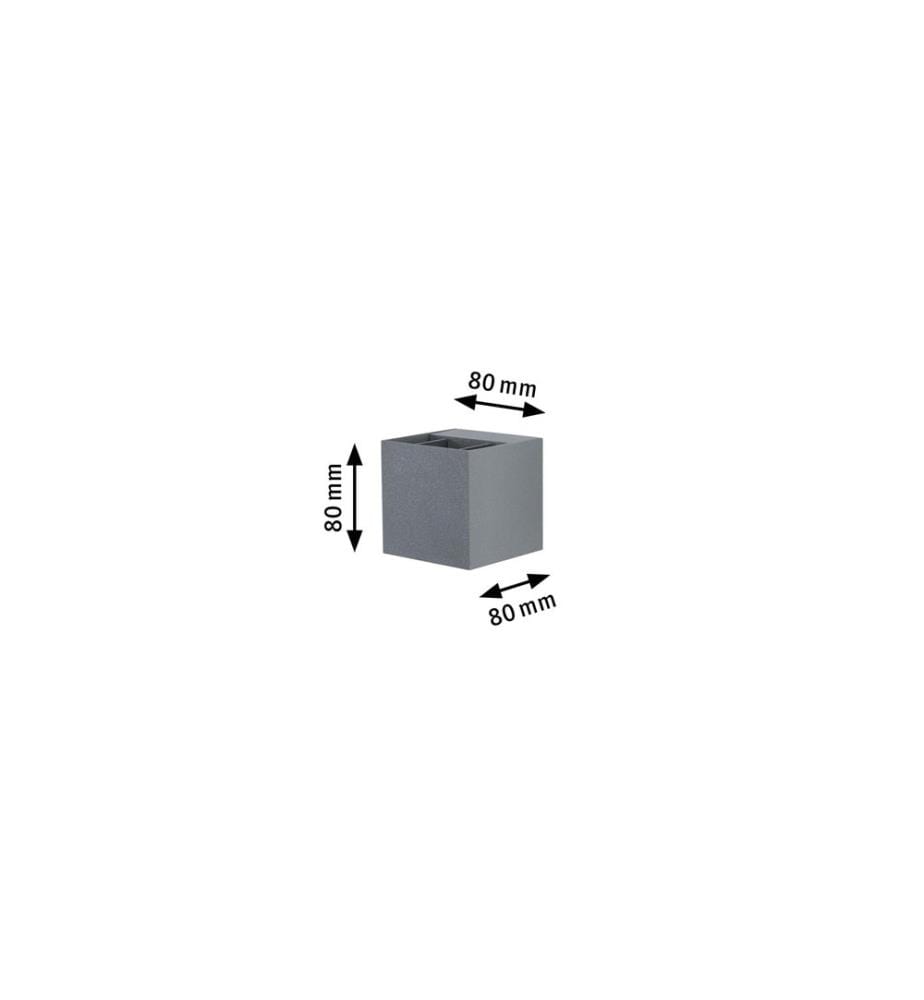 Paulmann Wall Light Cybo 8 x 8 cm, 2 x 3 W, 2700 K, Gray