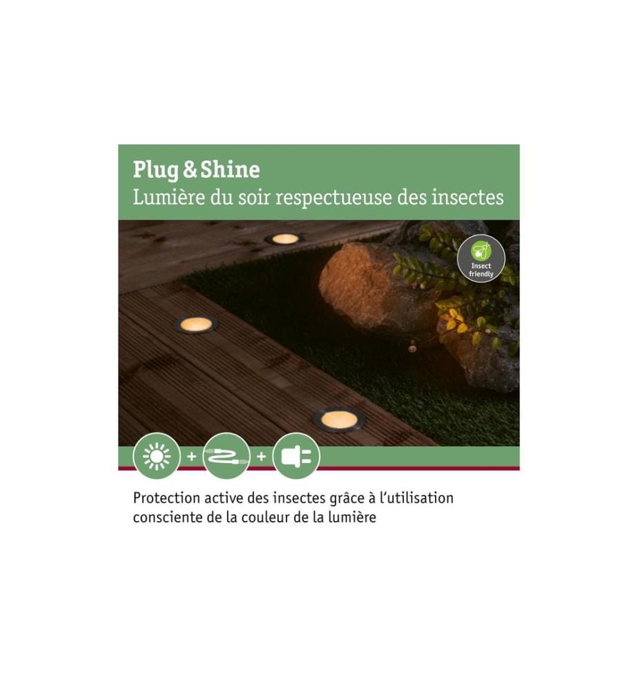 Paulmann Gartenspot Plug & Shine, Einzelleuchte, 10W, 2200K, Schwarz