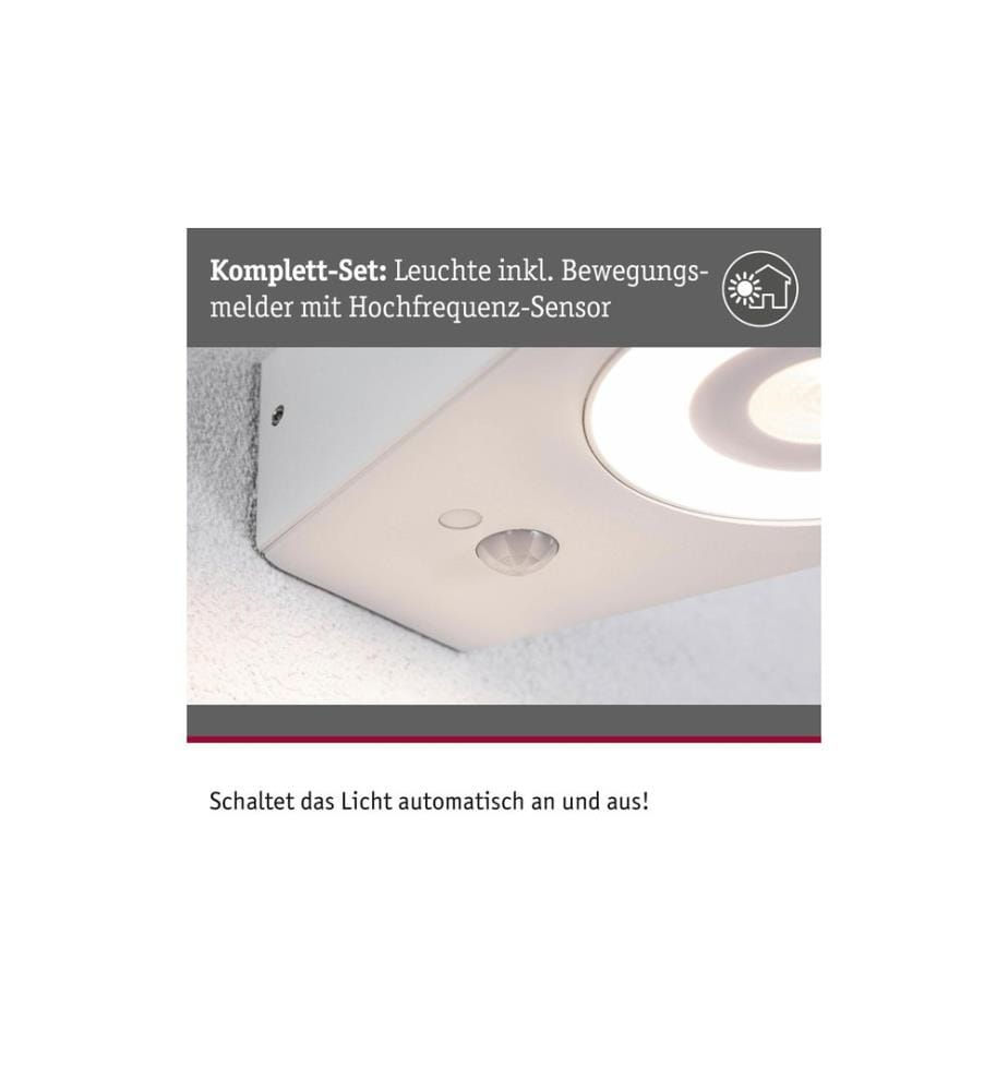 Paulmann LED Aussenwandleuchte Silma Bewegungsmelder Weiss