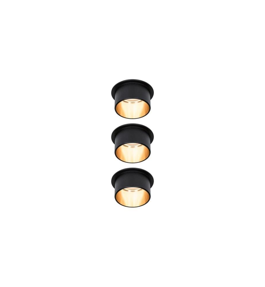 Spot encastrable LED Paulmann Gil Coin Set, 3 x 6W, 2700K, Noir/Or