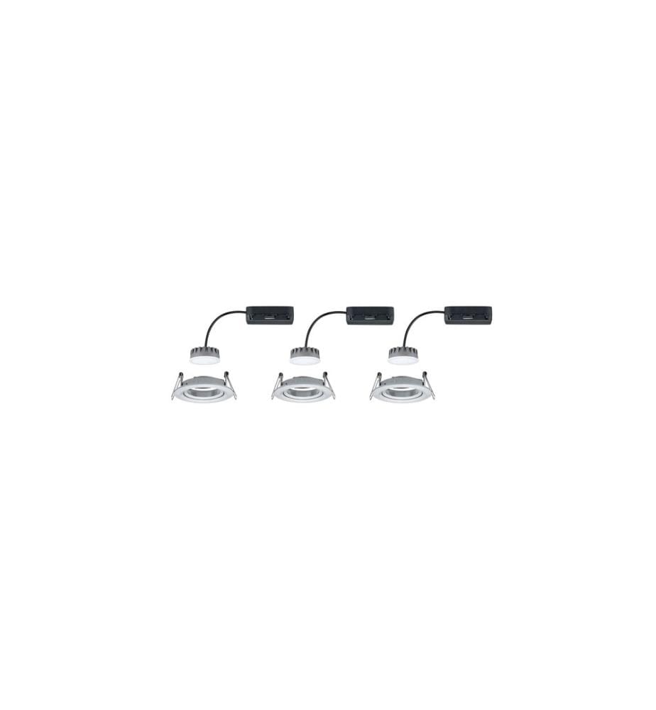 Paulmann Spot encastrable Nova Plus Coin Set, 3 x 6 W, 2700 K, Argent