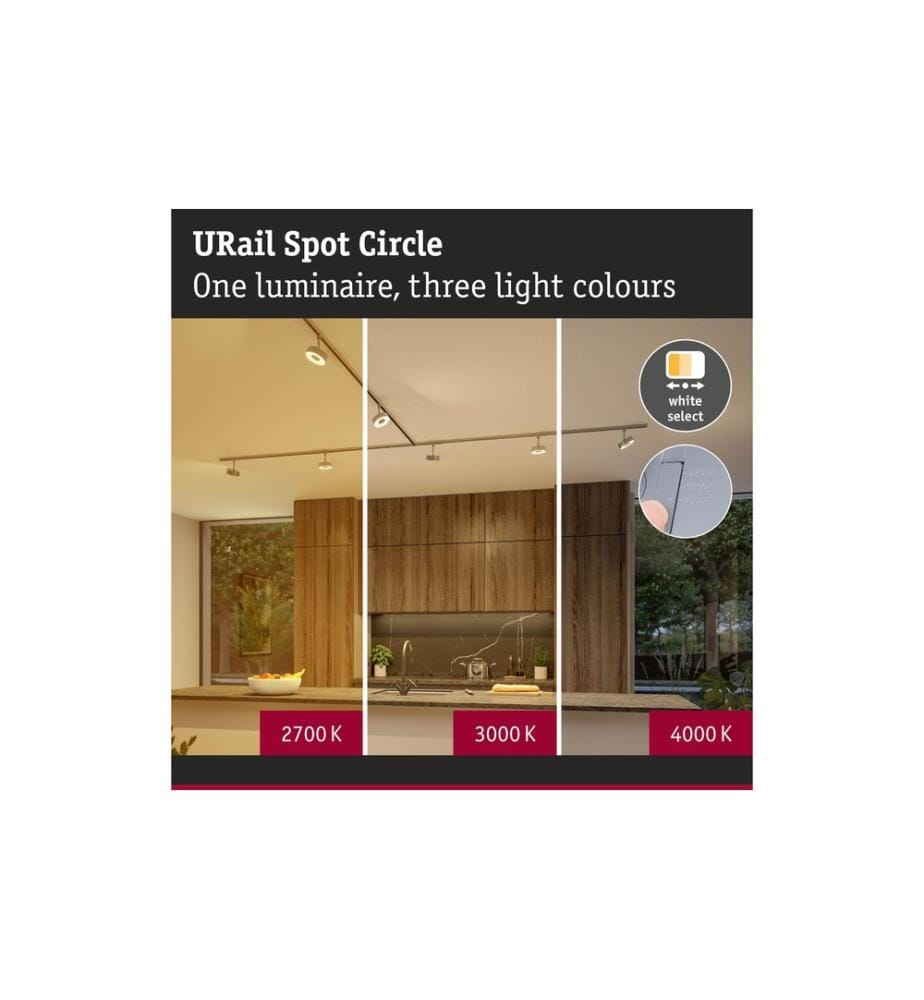 Paulmann URail Spot sur rail Circle 3-Step-Dim 230 V Chrome