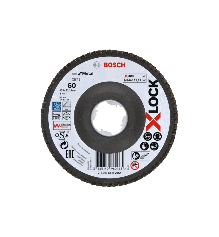 BOSCH - Professional Disque à lamelles X-LOCK Best for Metal K60, 125 mm