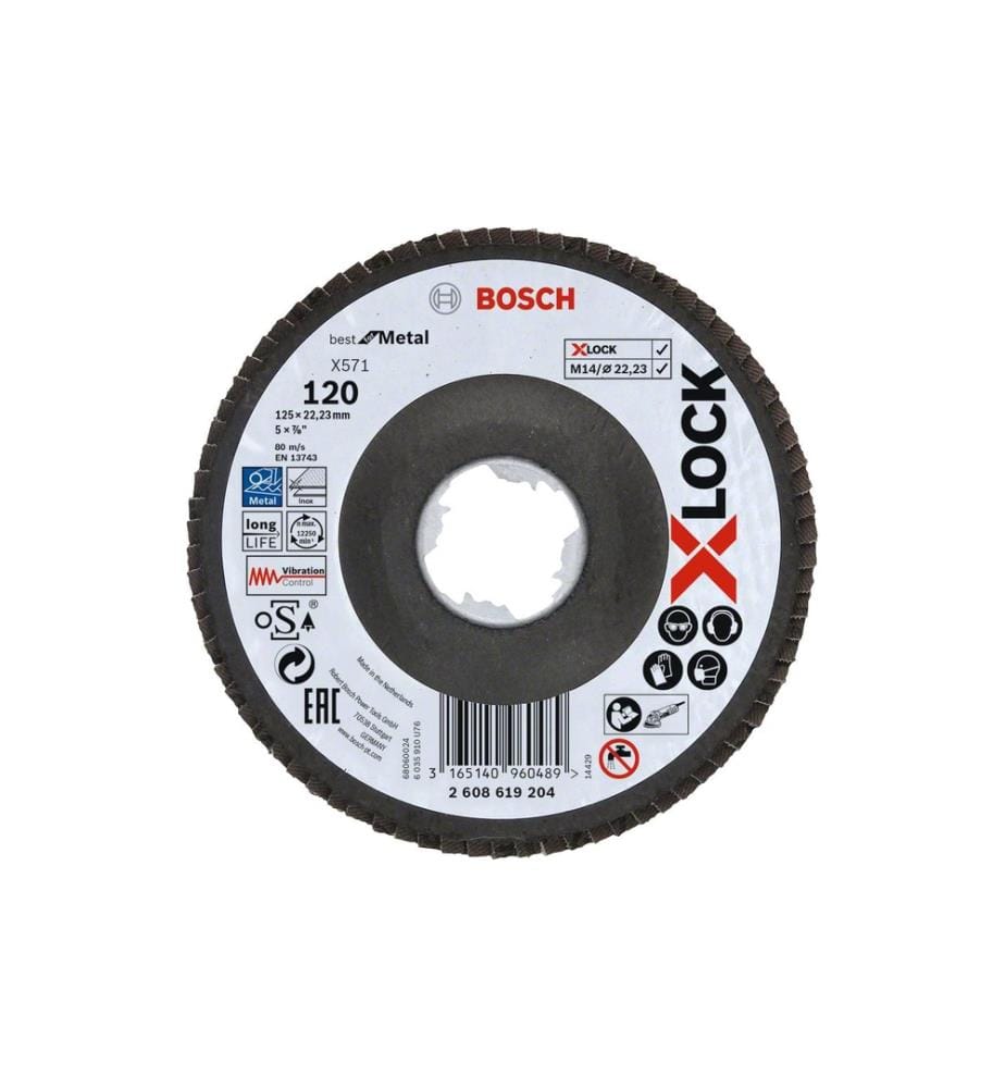 BOSCH - Professional Disque à lamelles X-LOCK Best for Metal K120, 125 mm