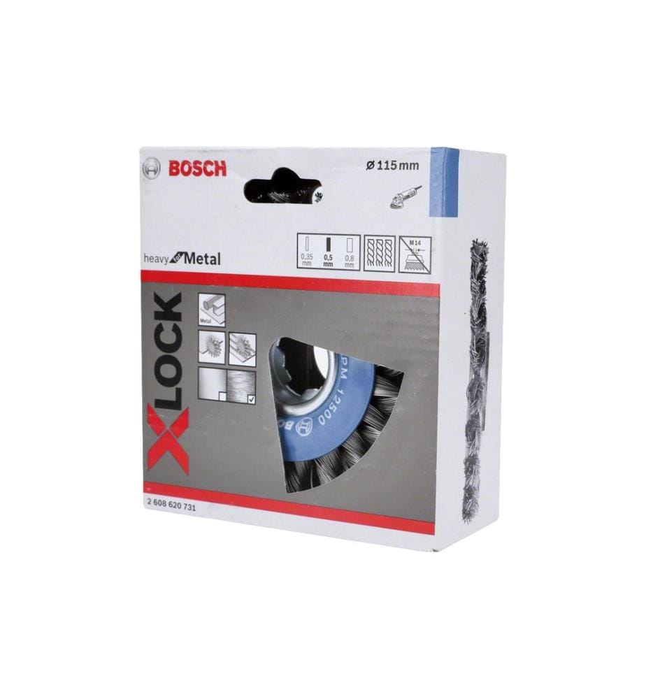 BOSCH - Professional Brosse à disque X-LOCK 115 mm, fil d'acier noué