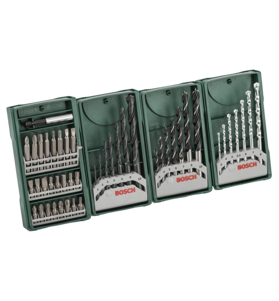 BOSCH - Jeu de forets et d'embouts Mini-X-Line, Multipack 3+1