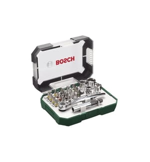 BOSCH - Jeu d'embouts de vissage et de cliquets, 26 pièces