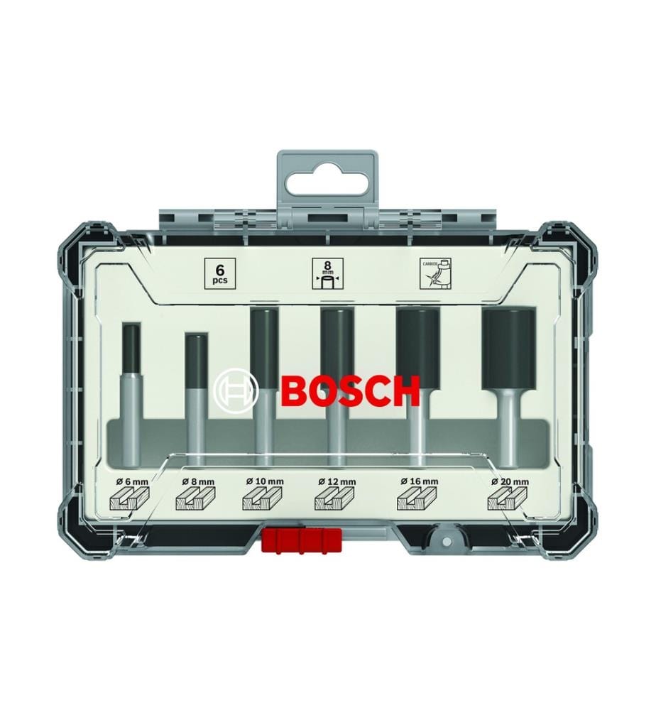 BOSCH - Professional Nutfräser Set 8 mm-Schaft, 6-teilig
