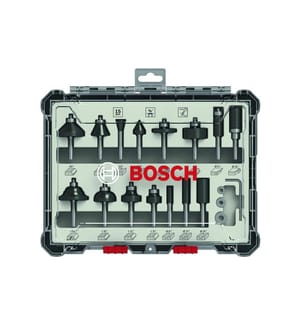BOSCH - Professional Kits de fraise Tige de 1/4, 15 pièces