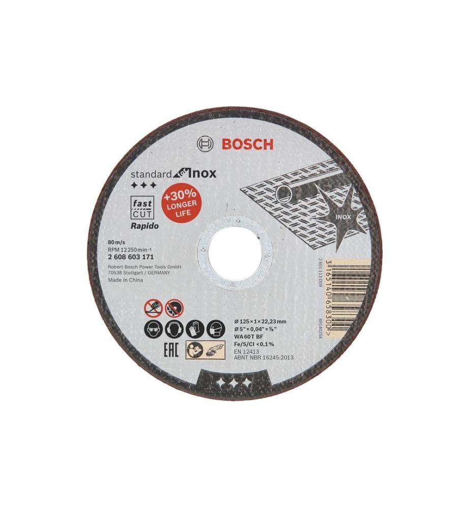 BOSCH - Professional Disque à trancher droit Standard for Inox, 125 x 1 mm
