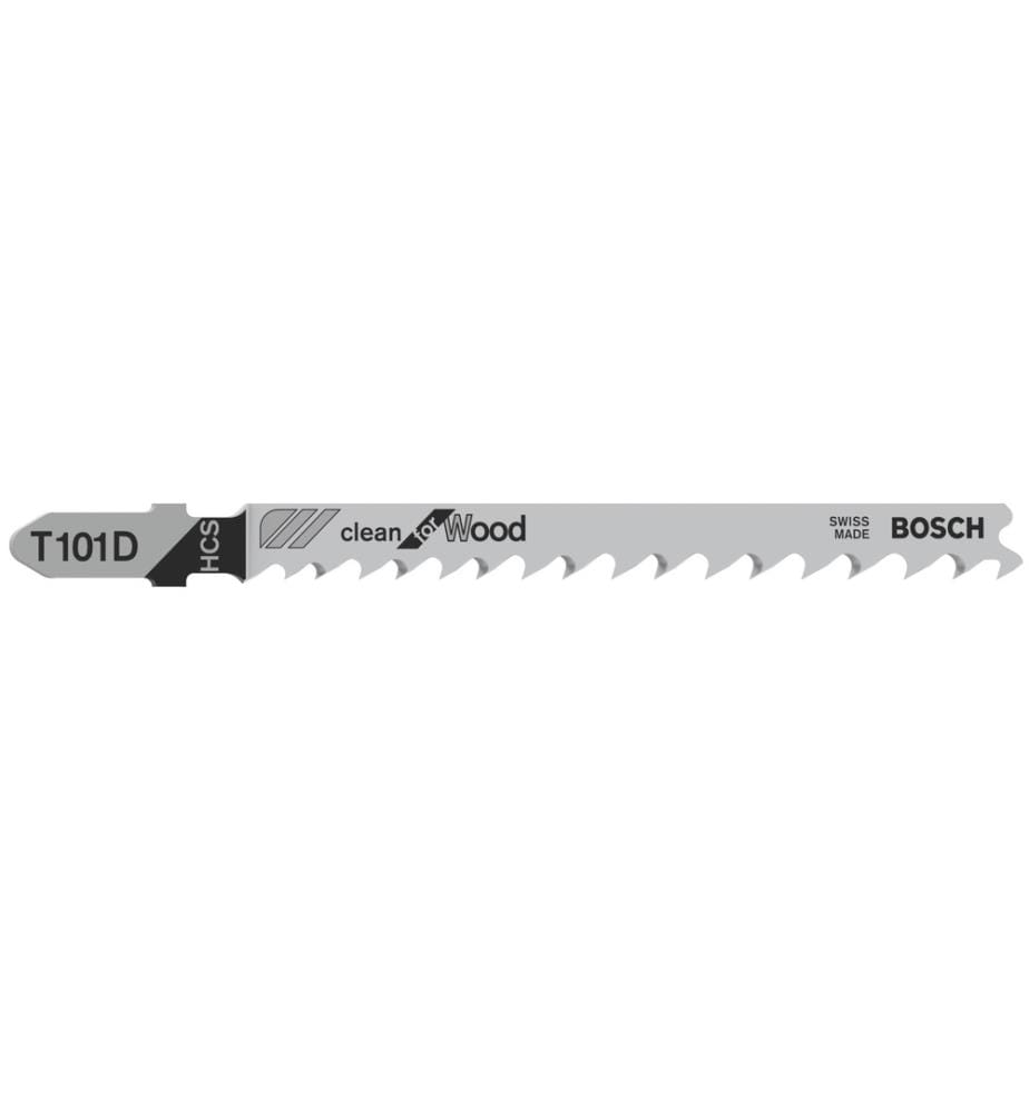 BOSCH - Professional Jeux de lames de scie sauteuse T 101 D Clean for Wood, 5 pièces