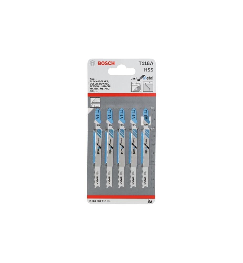 BOSCH - Professional Stichsägeblätter-Set T 118 A Basic for Metal, 5-teilig
