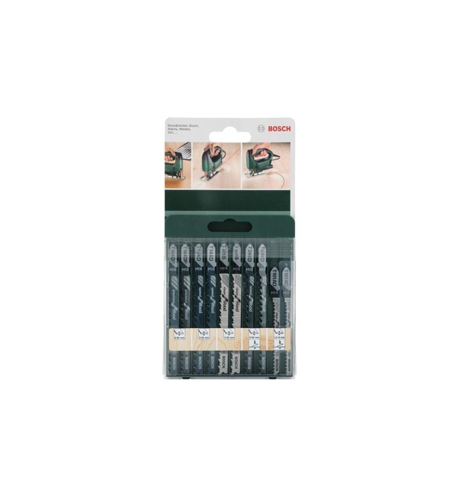 BOSCH - Jeux de lames de scie sauteuse Bois, 10 pièces