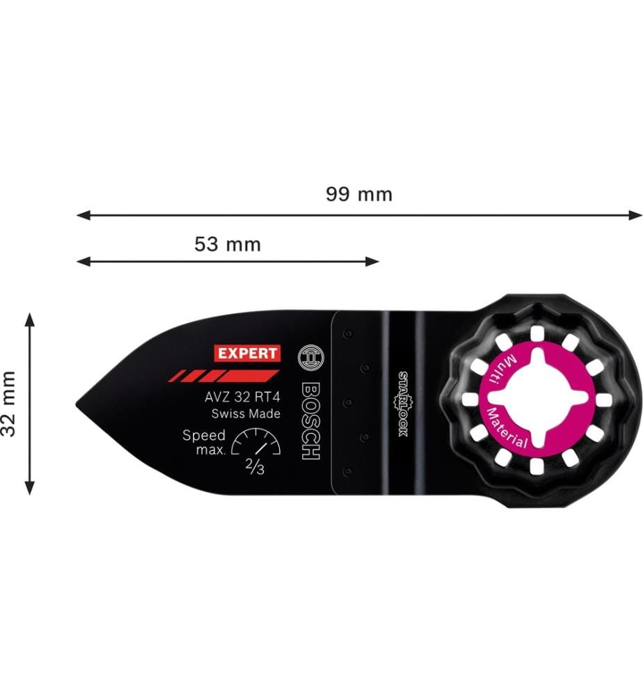 BOSCH - Professional Schleifplatte Expert Starlock Carbide-Riff grob 32 x 50 mm