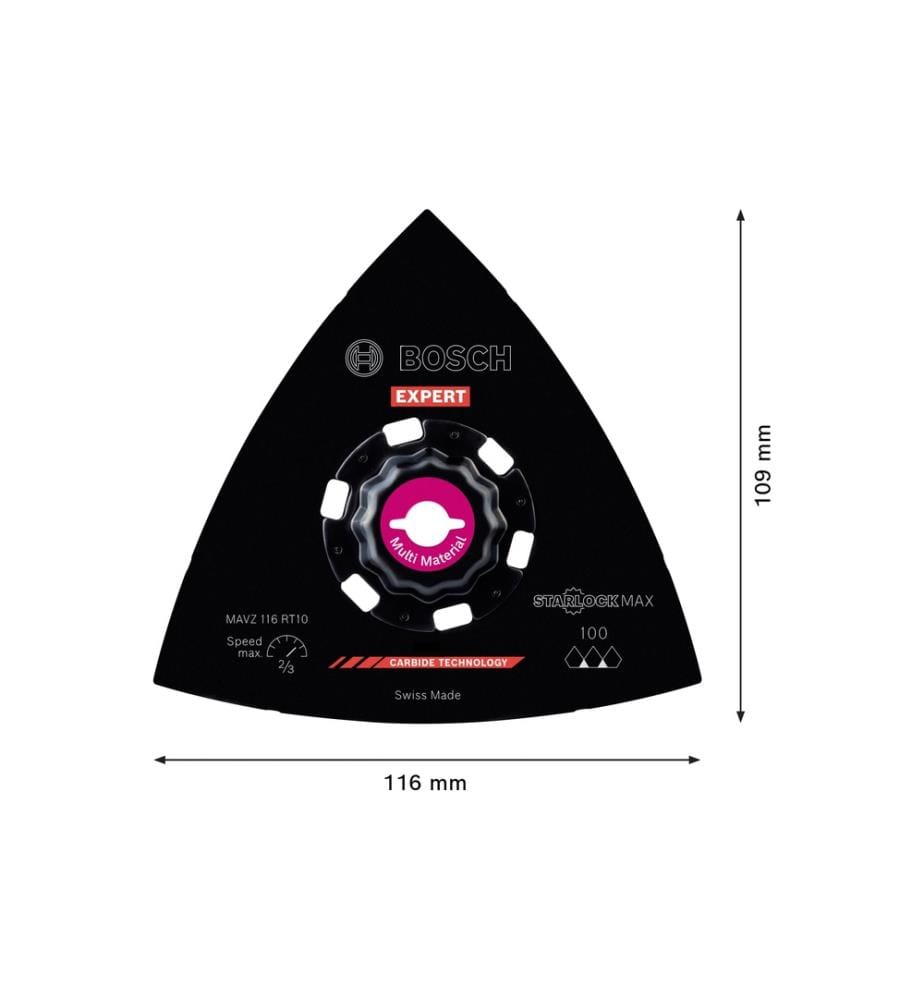 BOSCH - Professional Schleifplatte Expert Starlock MAVZ 116 RT10, 116 mm, Carbide