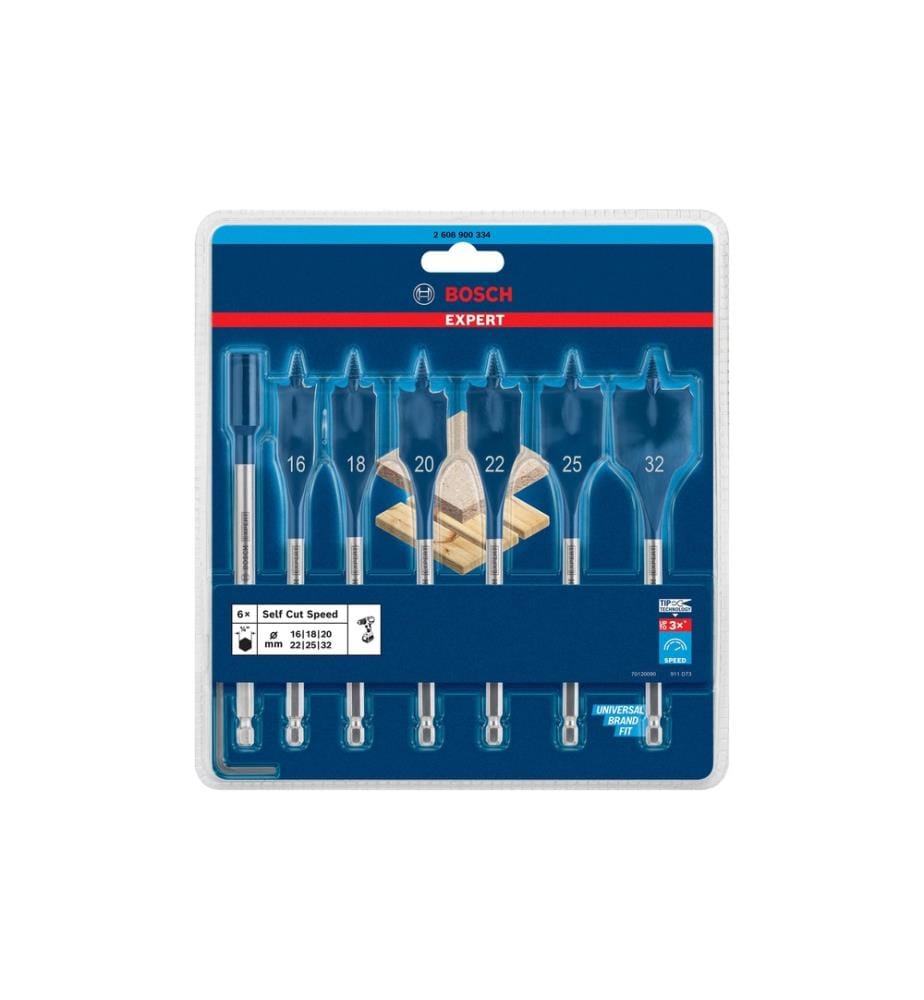 BOSCH - Professional Flachfräsbohrer-Set Expert Self Cut Speed, 7-teilig
