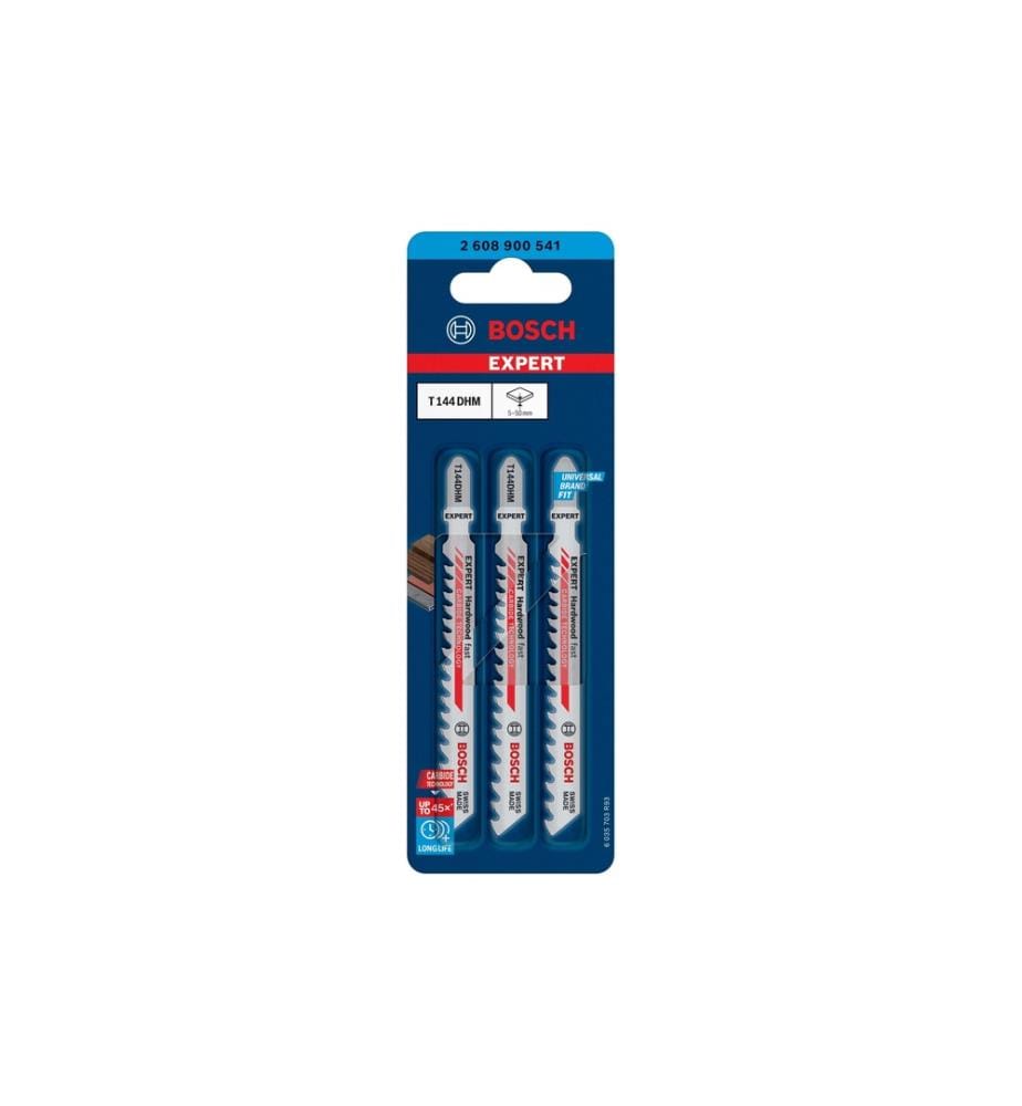 BOSCH - Professional Lame de scie sauteuse EXPERT Hardwood Fast T 144 DHM, 3 pièces