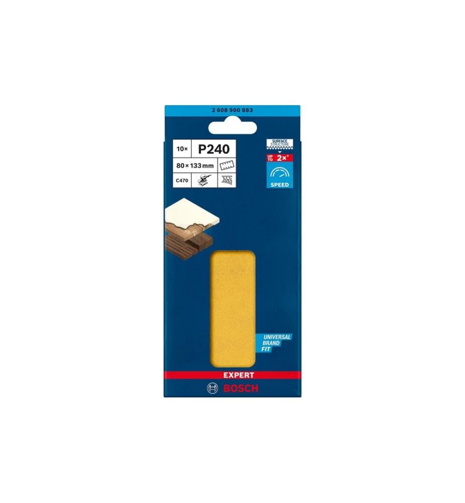 BOSCH - Professional Papier de verre EXPERT C470, 80 x 133 mm, G 240, 10 pcs.