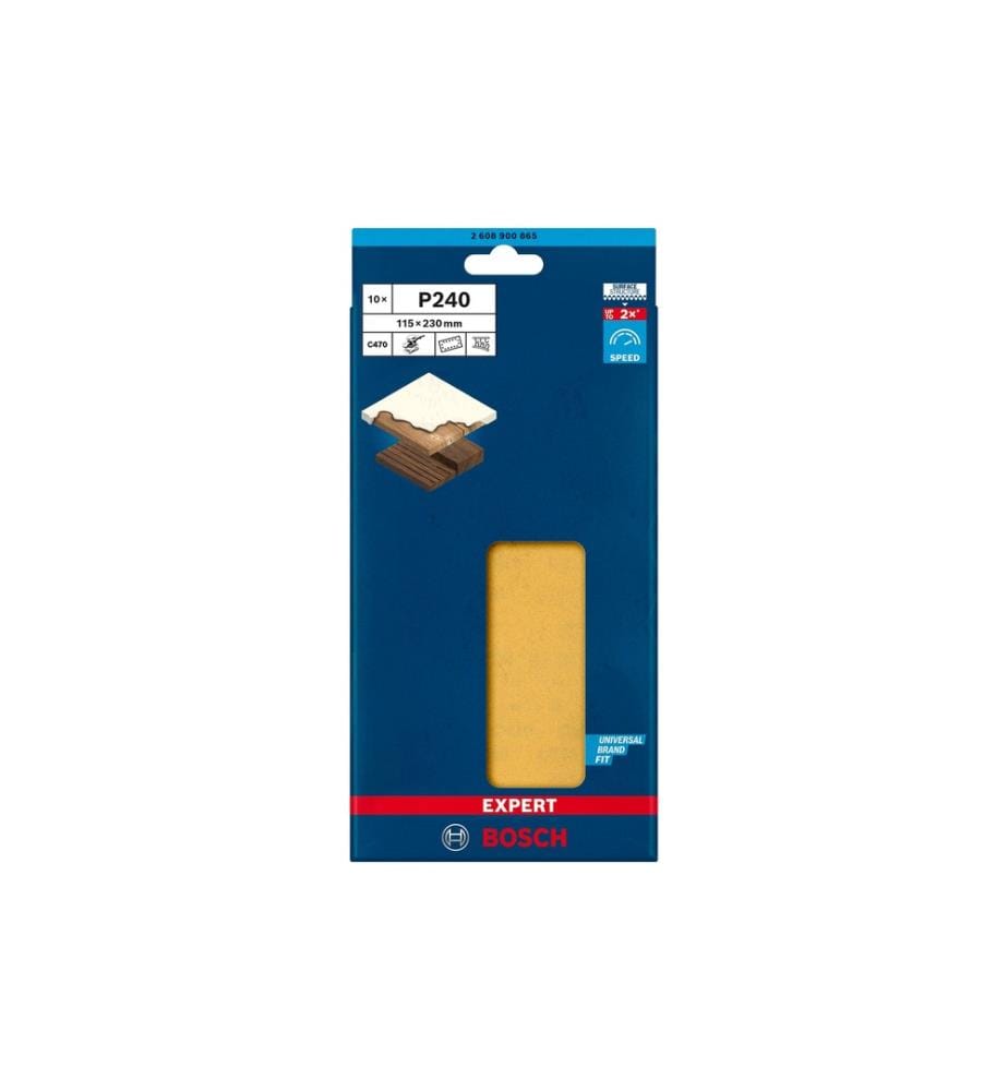 BOSCH - Professional Papier de verre EXPERT C470, 115 x 230 mm, G 240, 10 pcs.