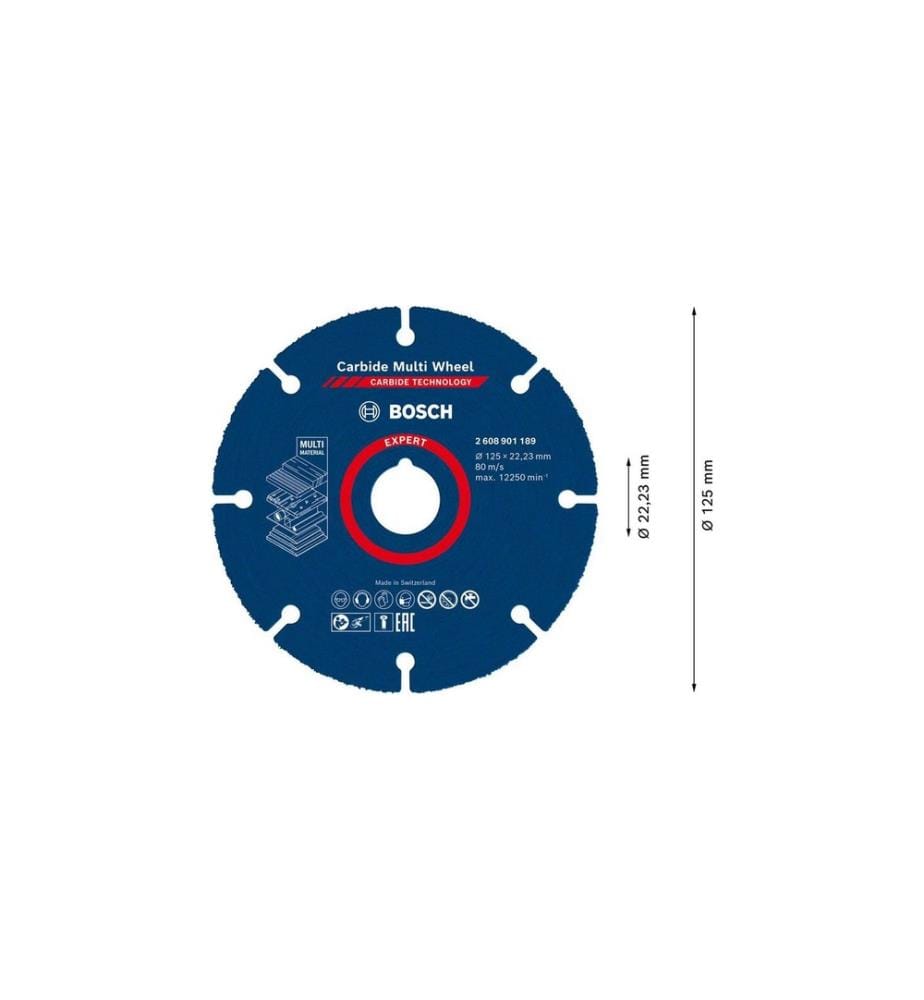 BOSCH - Professional Disque à trancher EXPERT Carbide Multi Wheel, 125 mm