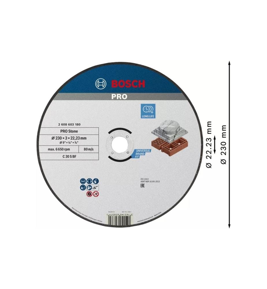 BOSCH - Disque à trancher C 24 R BF, pierre, 230 mm