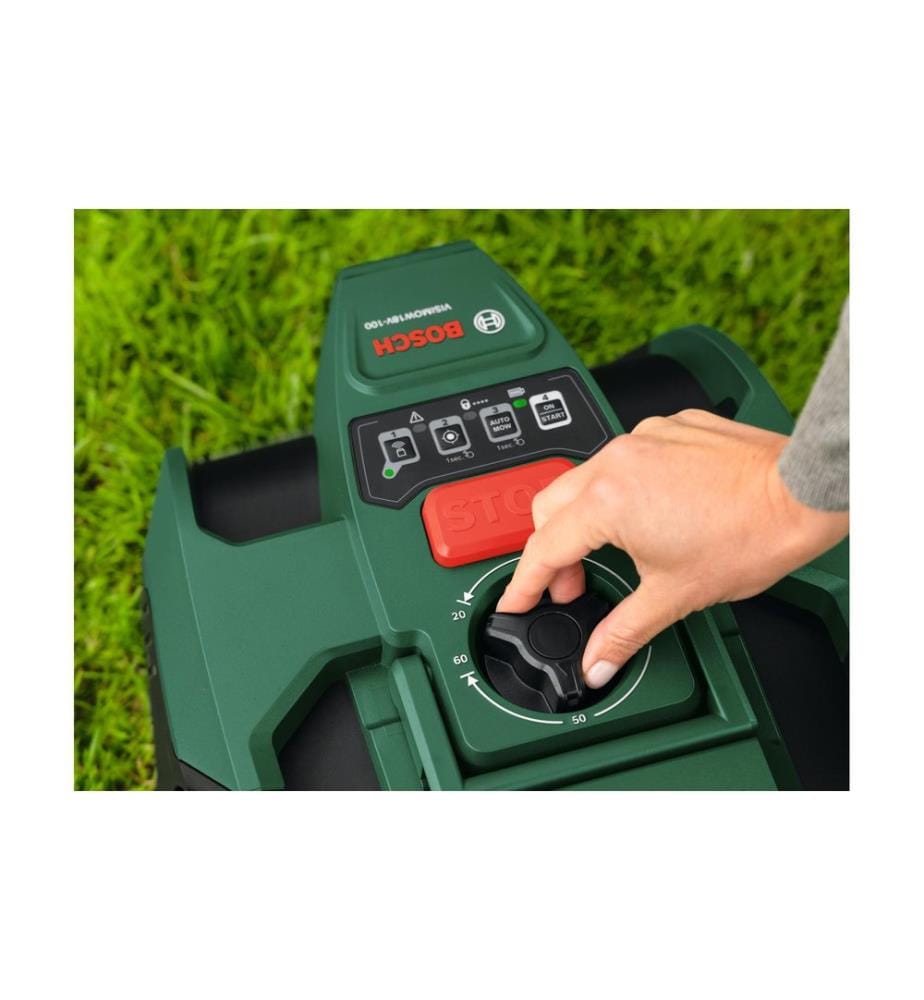 Bosch Robot de tonte VISIMOW18 V-100 100 m², batterie + lames de rechange incluses
