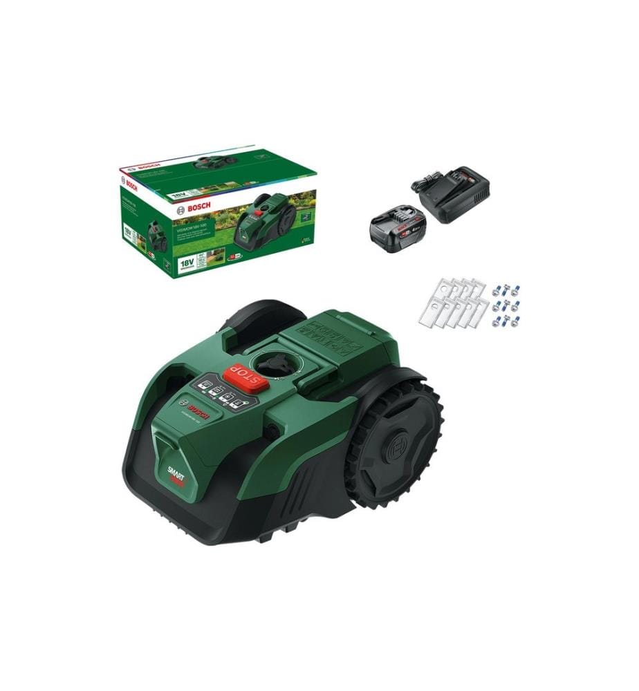 Bosch Robot de tonte VISIMOW18 V-100 100 m², batterie + lames de rechange incluses
