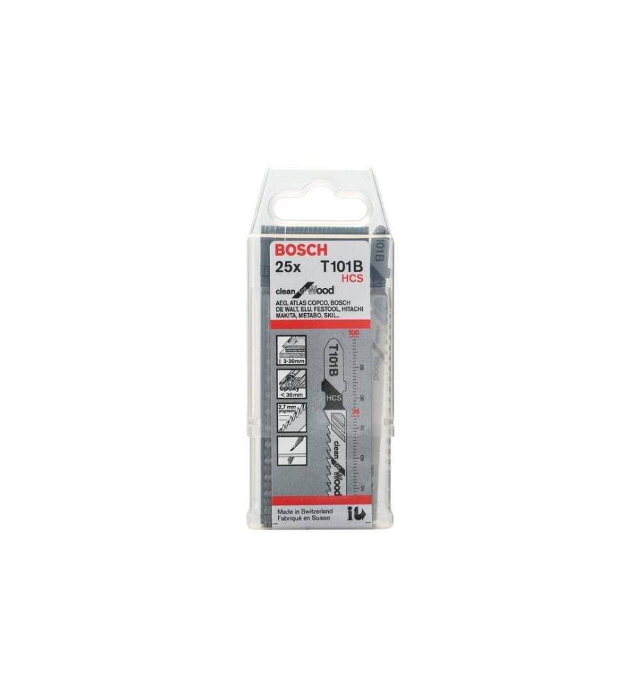 Bosch Professional set de lames de scie sauteuse T 101 B Clean pour bois, 25 pièces