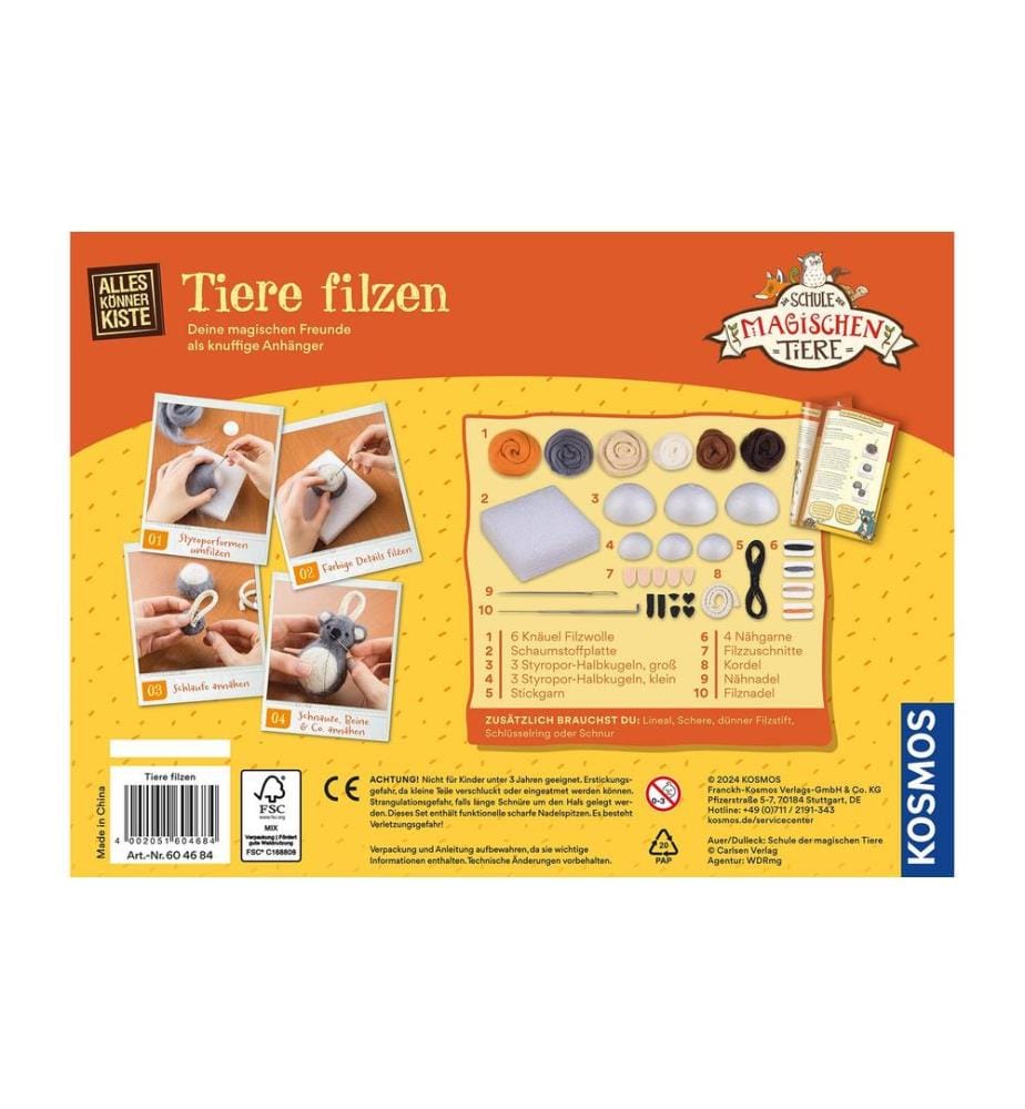 KOSMOS - Bastelbox Die Schule der magischen Tiere – Tiere filzen