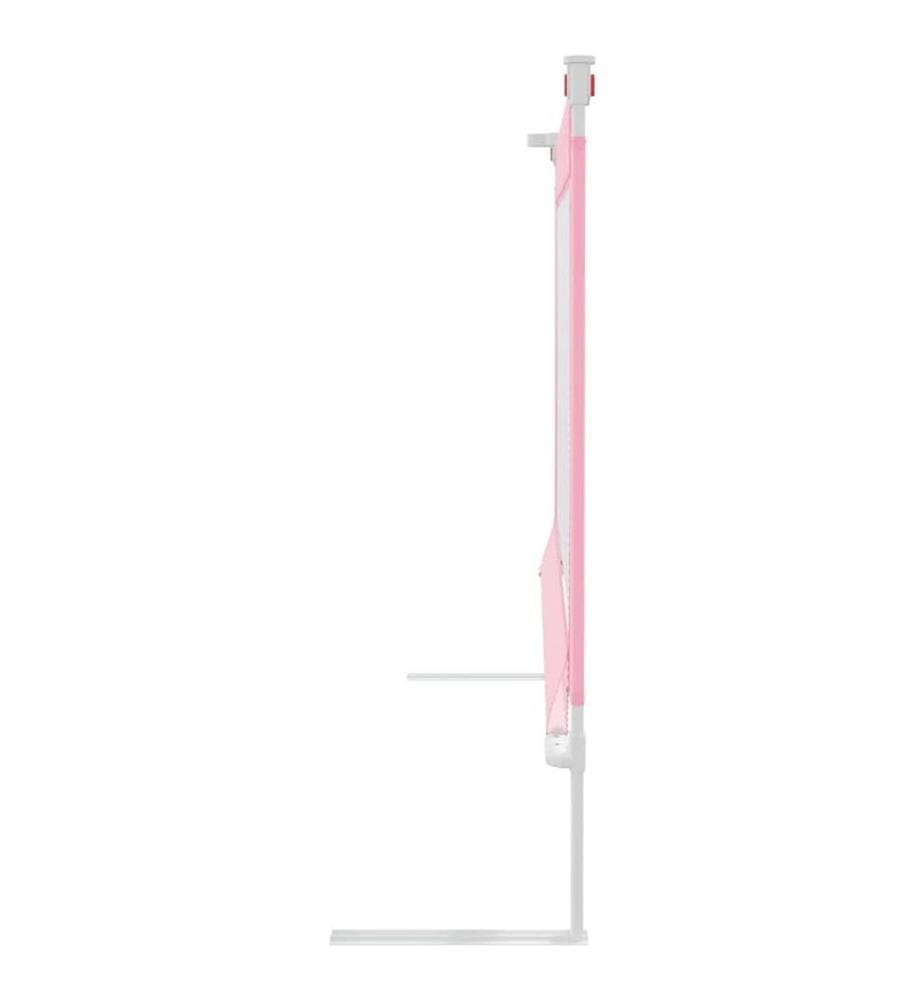 Barrière de sécurité de lit d'enfant Rose 120x25 cm Tissu
