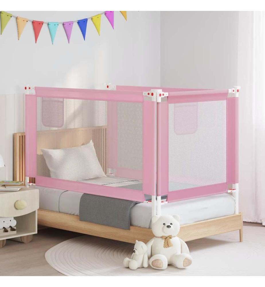 Kleinkind-Bettschutzgitter Rosa 140x25 cm Stoff