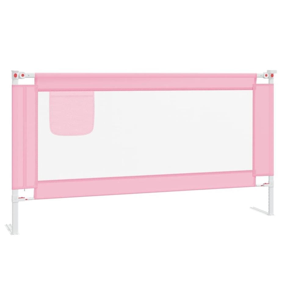 Barrière de sécurité de lit d'enfant Rose 160x25 cm Tissu