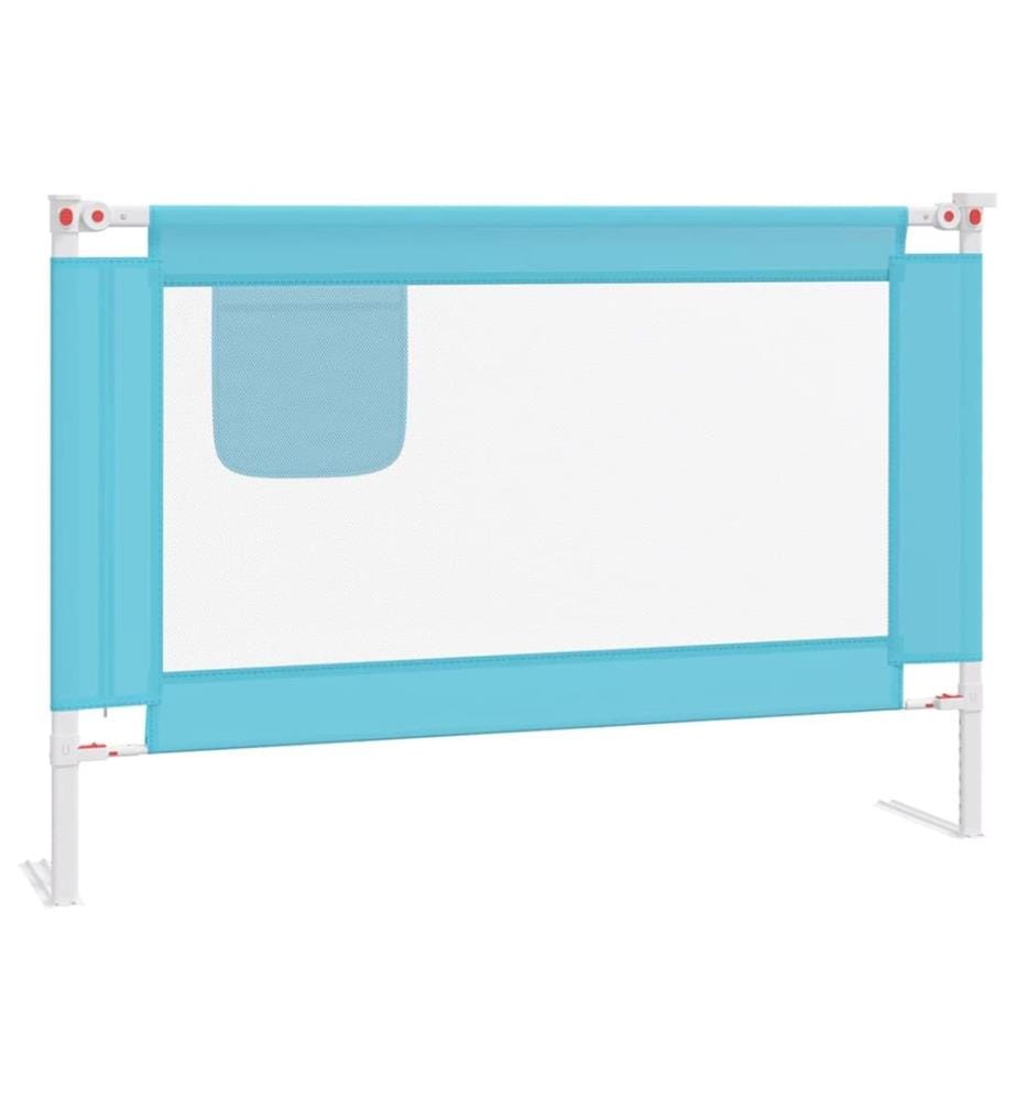 Barrière de sécurité de lit d'enfant Bleu 100x25 cm Tissu