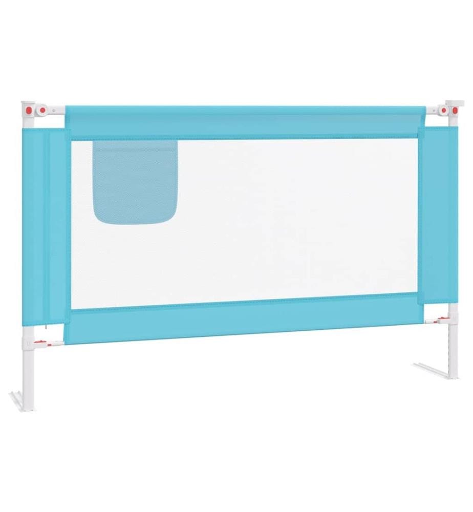 Barrière de sécurité de lit d'enfant Bleu 120x25 cm Tissu