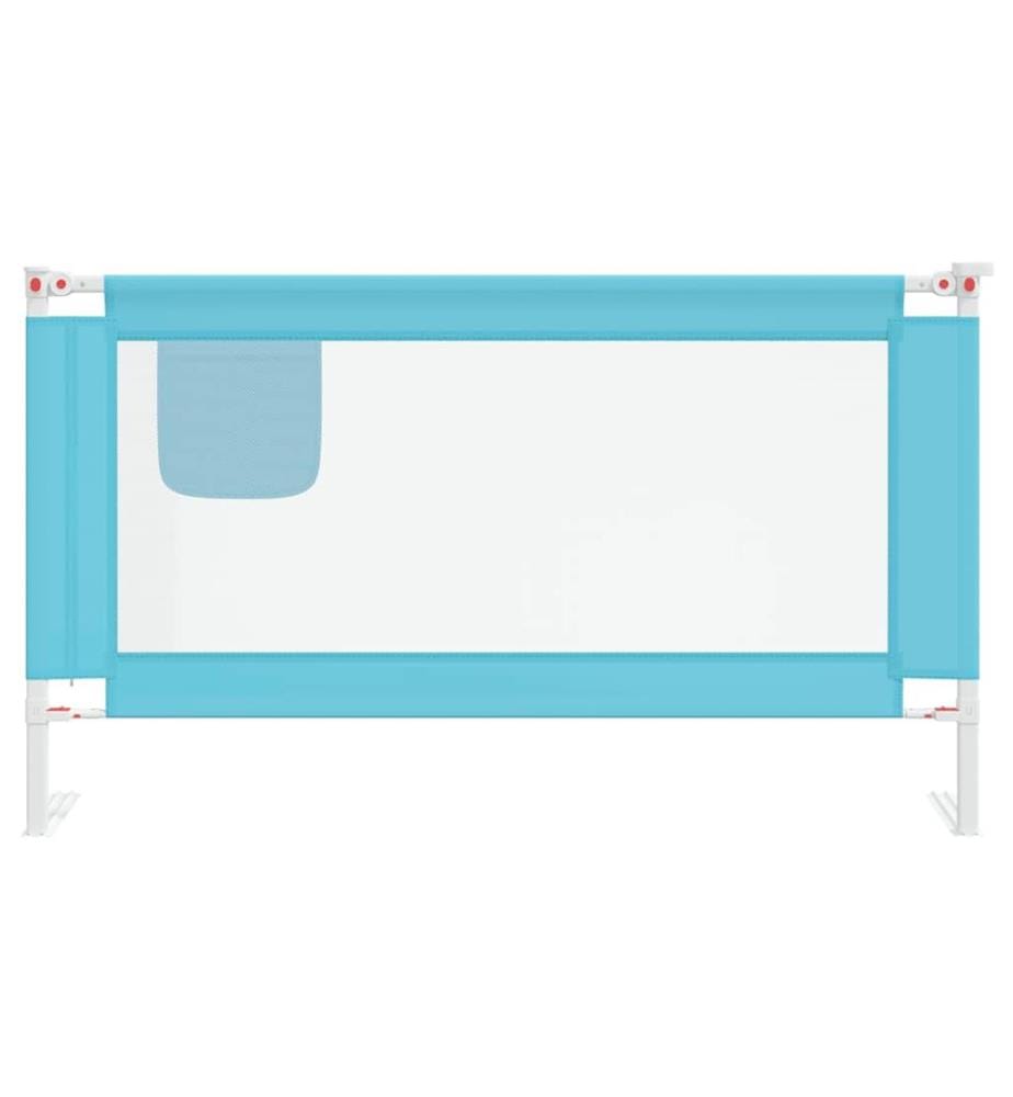 Barrière de sécurité de lit d'enfant Bleu 140x25 cm Tissu