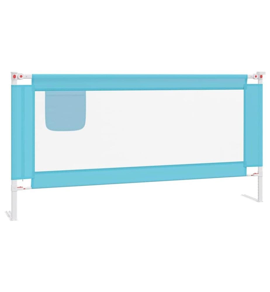 Barrière de sécurité de lit d'enfant Bleu 180x25 cm Tissu