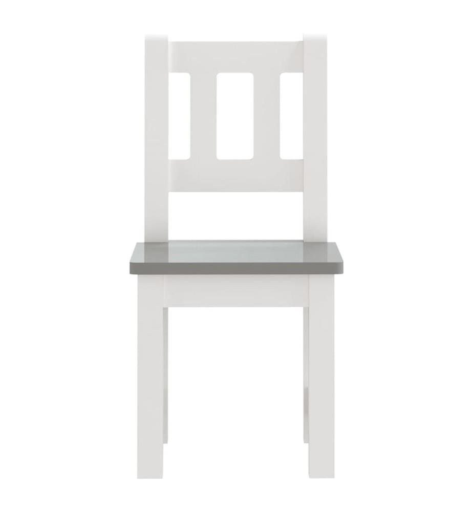 Ensemble de table et chaises enfants 3 pcs Blanc et gris MDF